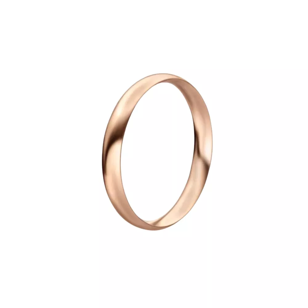 Una alianza media caña en oro rosa pulido. Espesor: 3 mm. Peso: 3 gr.