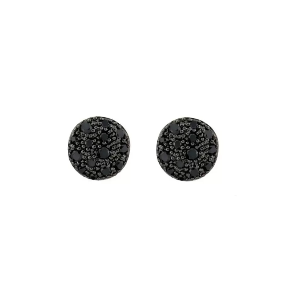 Aros en oro rosa con diamantes Fancy Black talla brillante.