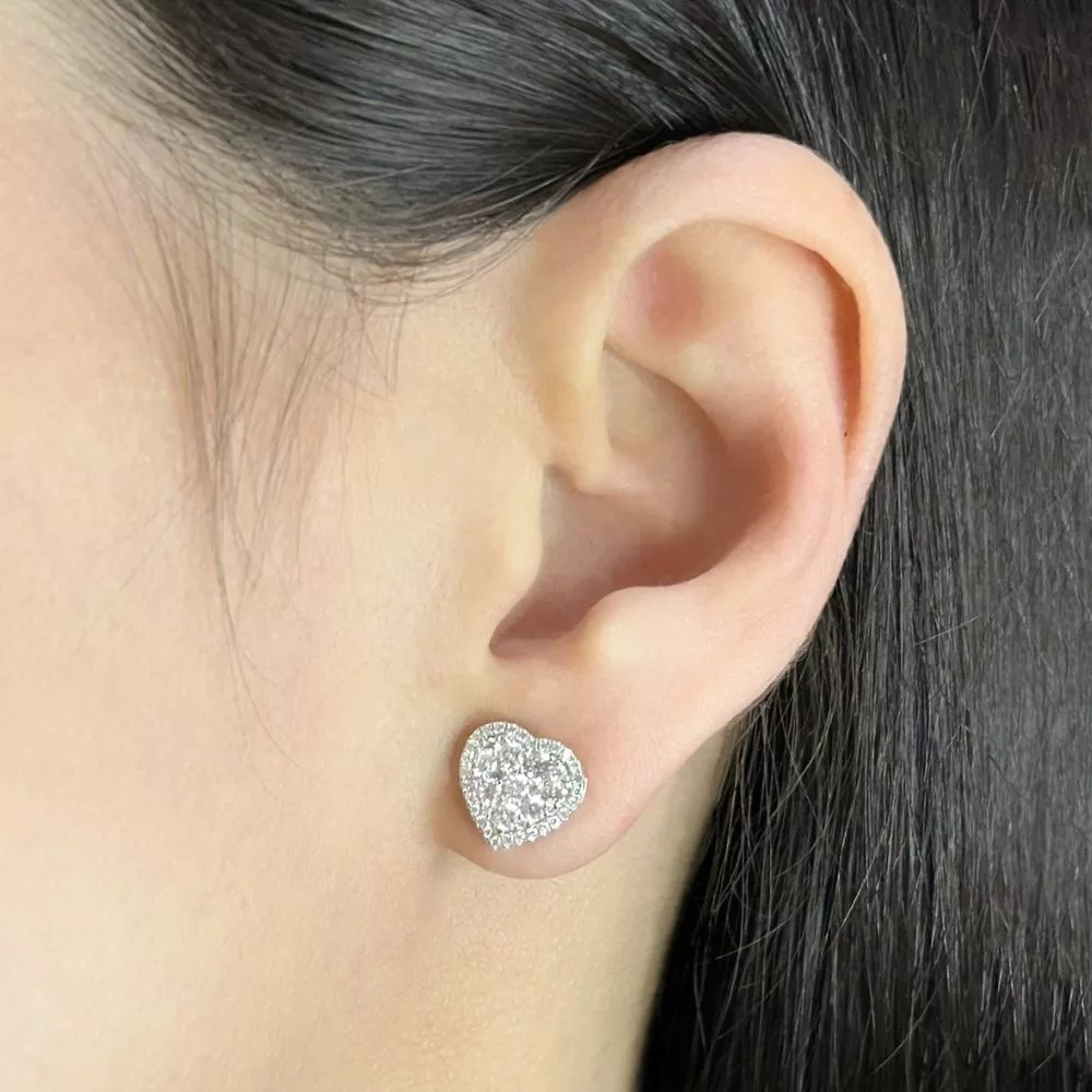 Earrings in white gold set with brilliant-cut diamonds.