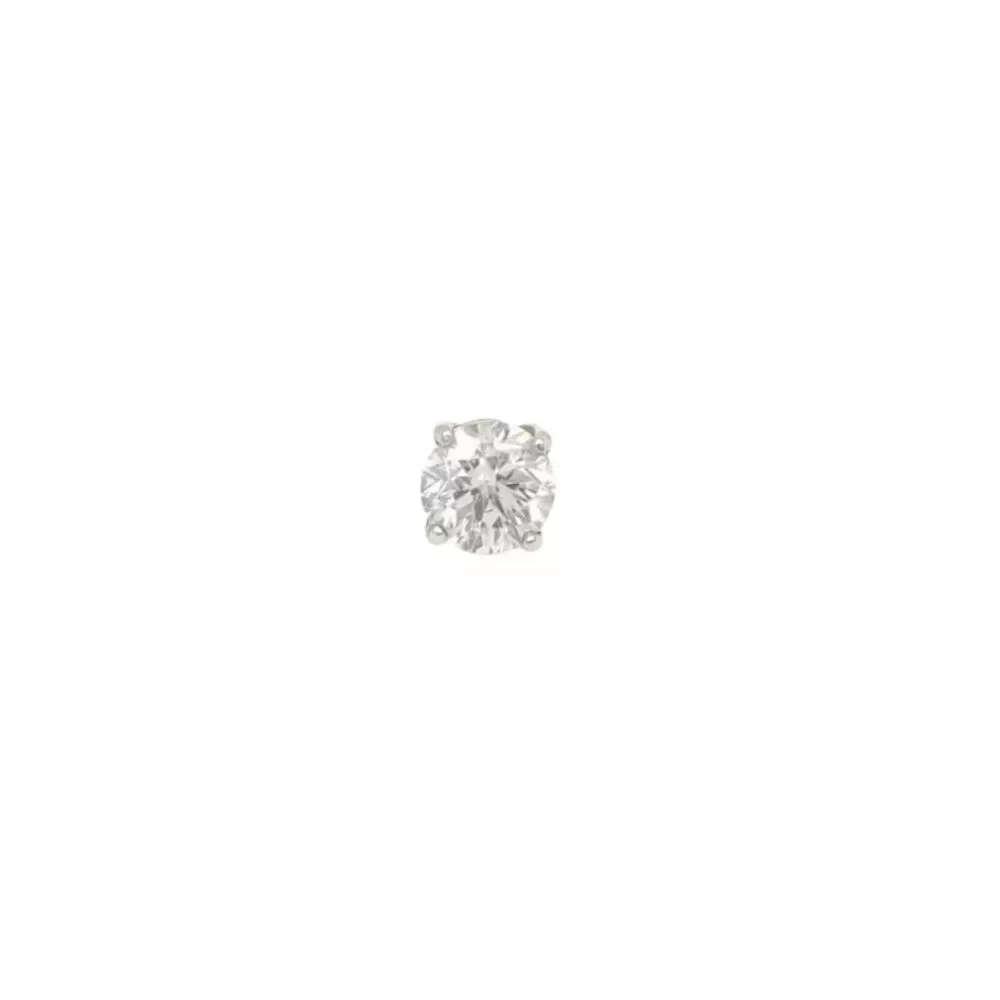 Aro solitario en platino con diamante talla brillante (0.23 ct).