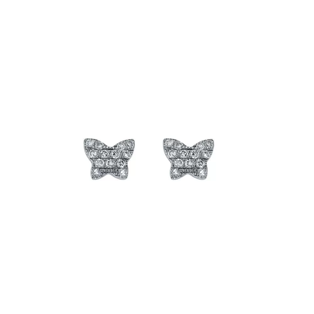 Aros en oro blanco con diamantes talla brillante.