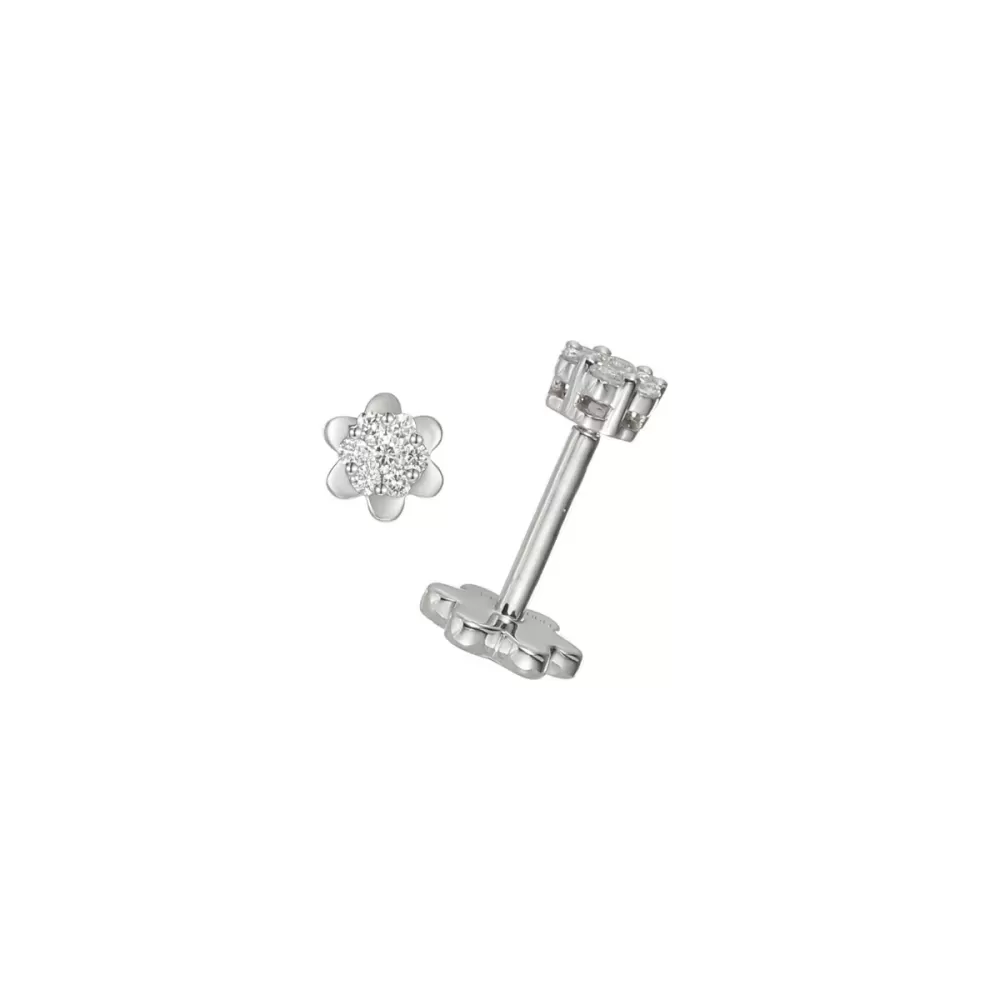 Piercing en oro blanco con diamantes talla brillante.