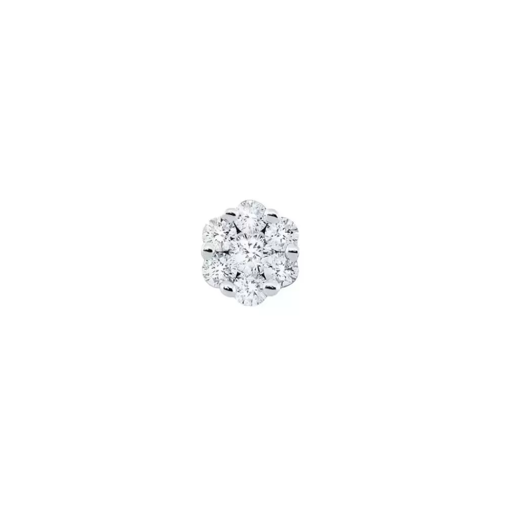 Piercing en oro blanco con diamantes talla brillante.
