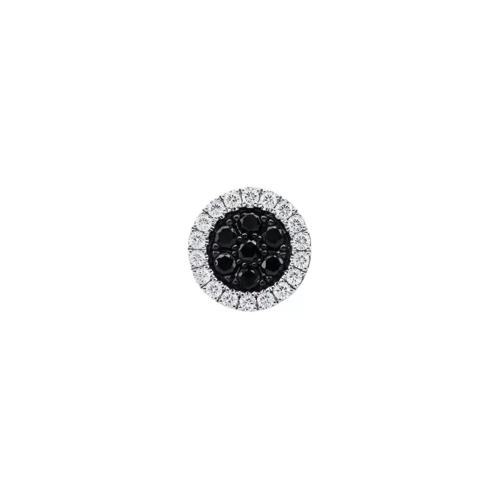 Aro en oro blanco con diamantes Fancy Black talla brillante y diamantes talla brillante.