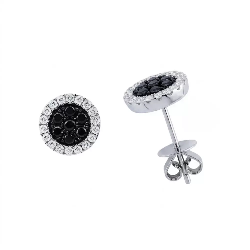 Aro en oro blanco con diamantes Fancy Black talla brillante y diamantes talla brillante.