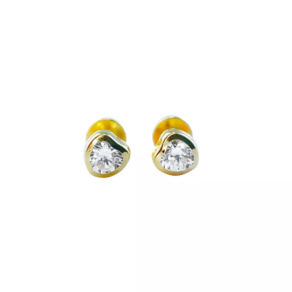 Abridores en oro amarillo con zafiros incoloros.