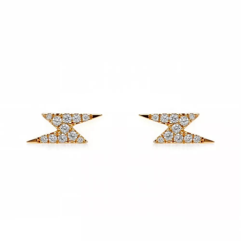 Aros en oro amarillo con diamantes talla brillante.