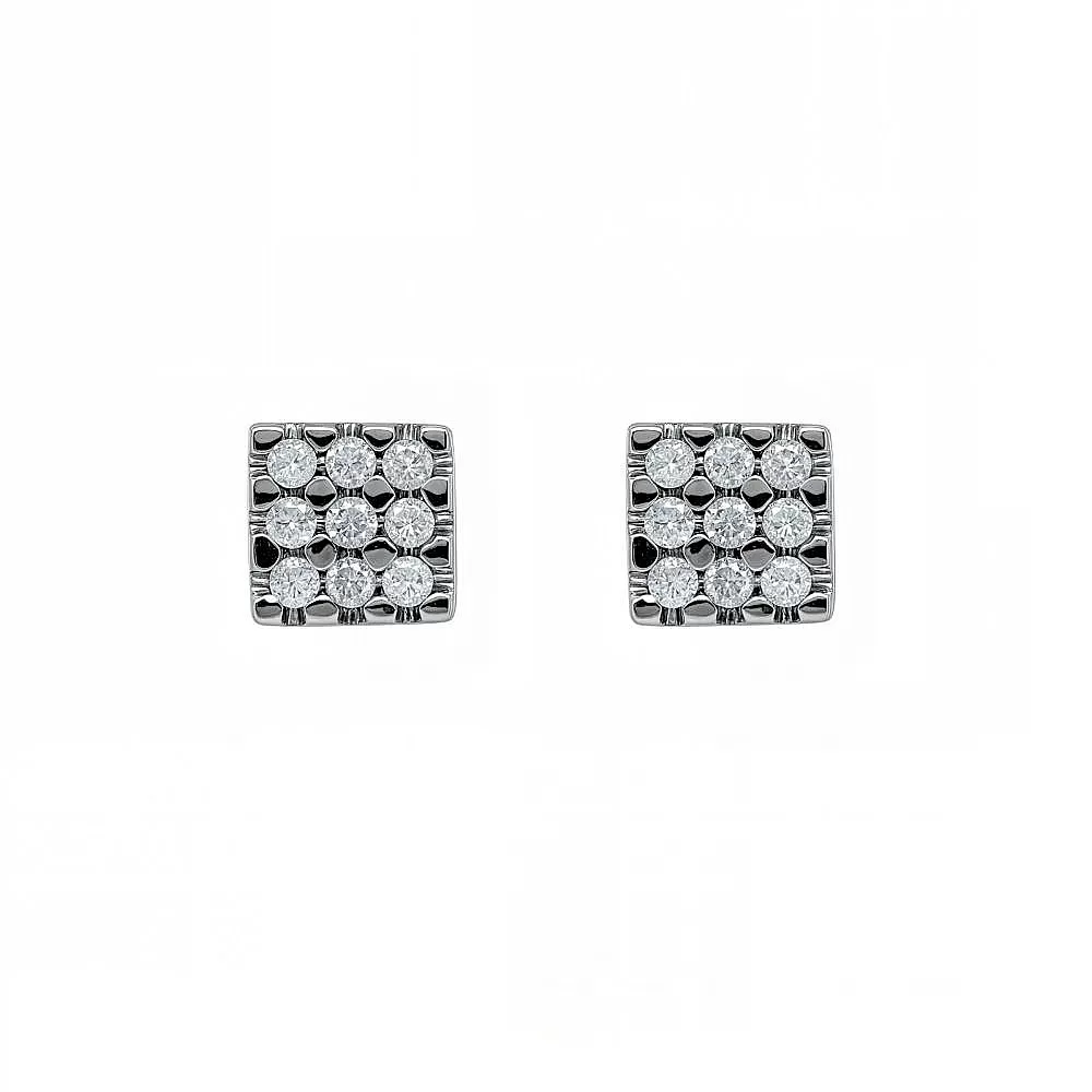 Aros en oro amarillo con diamantes talla brillante.