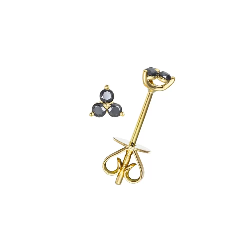 Piercing en oro amarillo con diamantes Fancy Black talla brillante. Piercing en oro amarillo con diamantes Fancy Black talla brillante.