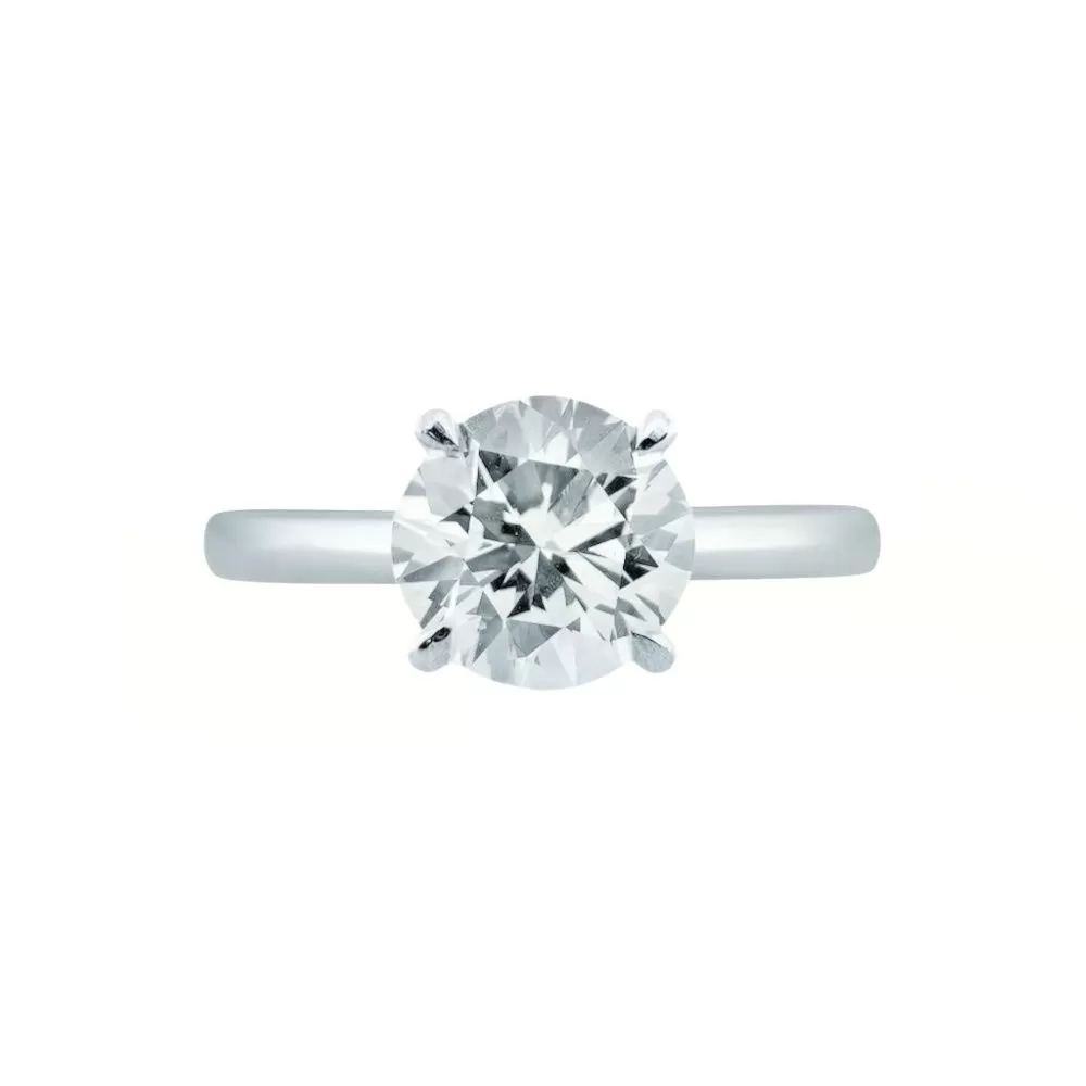 Anillo Solitario en oro blanco con diamante talla brillante (1.86 ct, color K, pureza VS1).