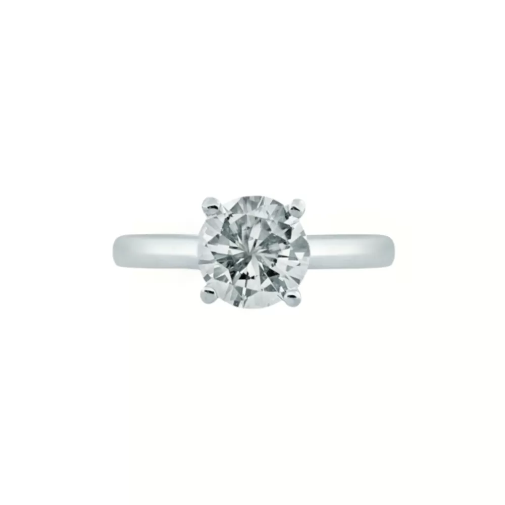 Anillo Solitario en oro blanco con diamante talla brillante (0.77 ct, color  I, pureza SI1).