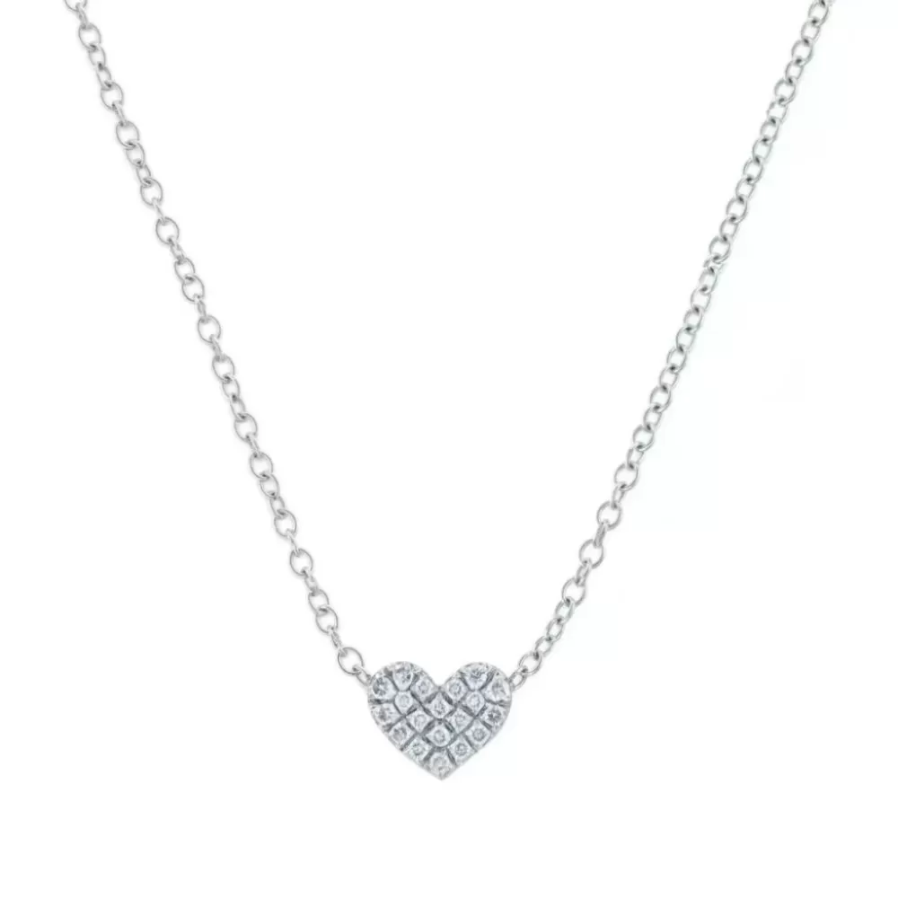 Collar en oro blanco con diamantes talla brillante. 