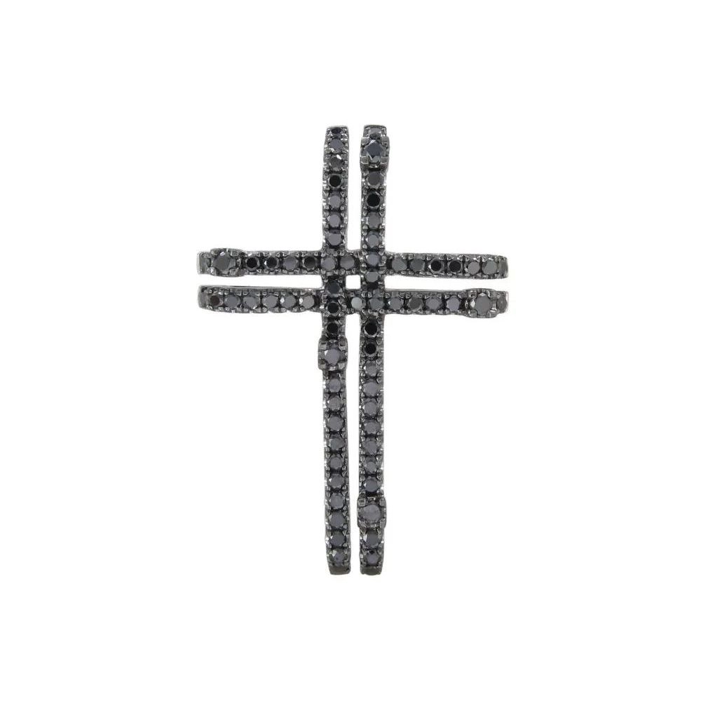 Dije en oro blanco con diamantes Fancy Black talla brillante.