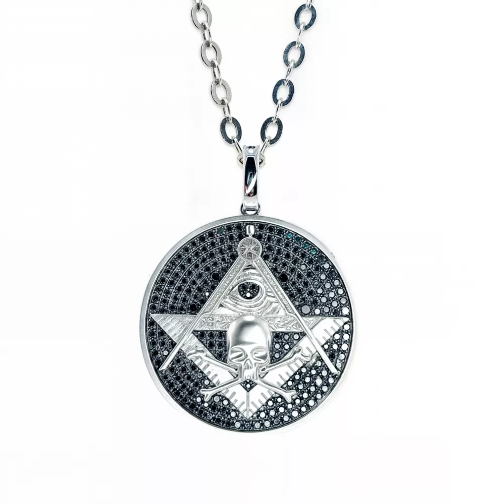 Dije en oro blanco con Fancy Black talla brillante