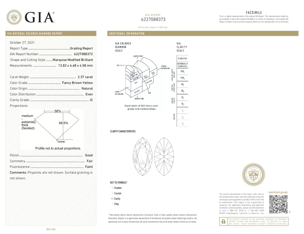 Diamante Fancy Brown-Yellow (2.37 ct).
