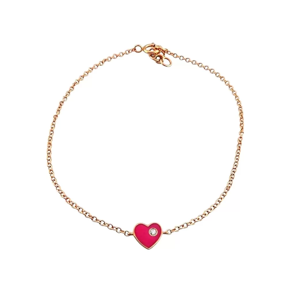 Pulsera en oro rosa con diamantes talla brillante. 