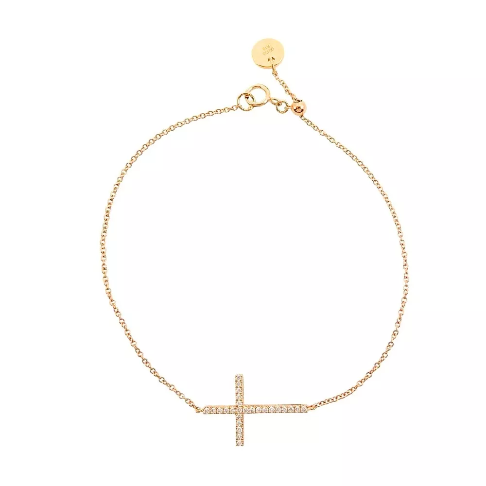 Pulsera en oro rosa con diamantes talla brillante. Pulsera en oro rosa con diamantes talla brillante.