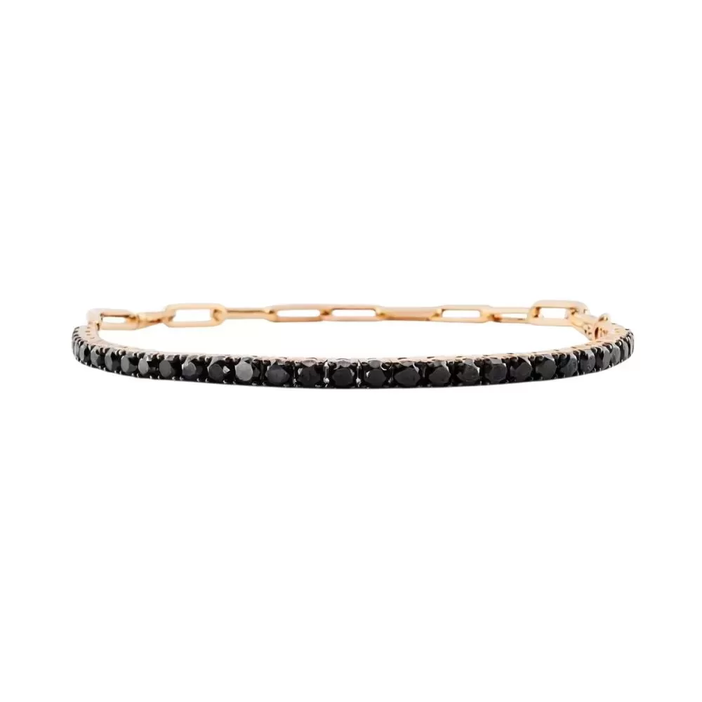 Pulsera en oro rosa con diamantes Fancy Black talla brillante.