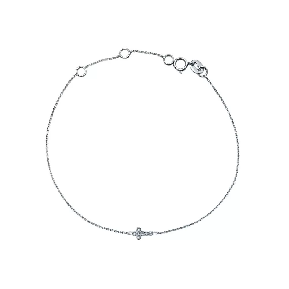Bracelet in white gold set with brilliant-cut diamonds