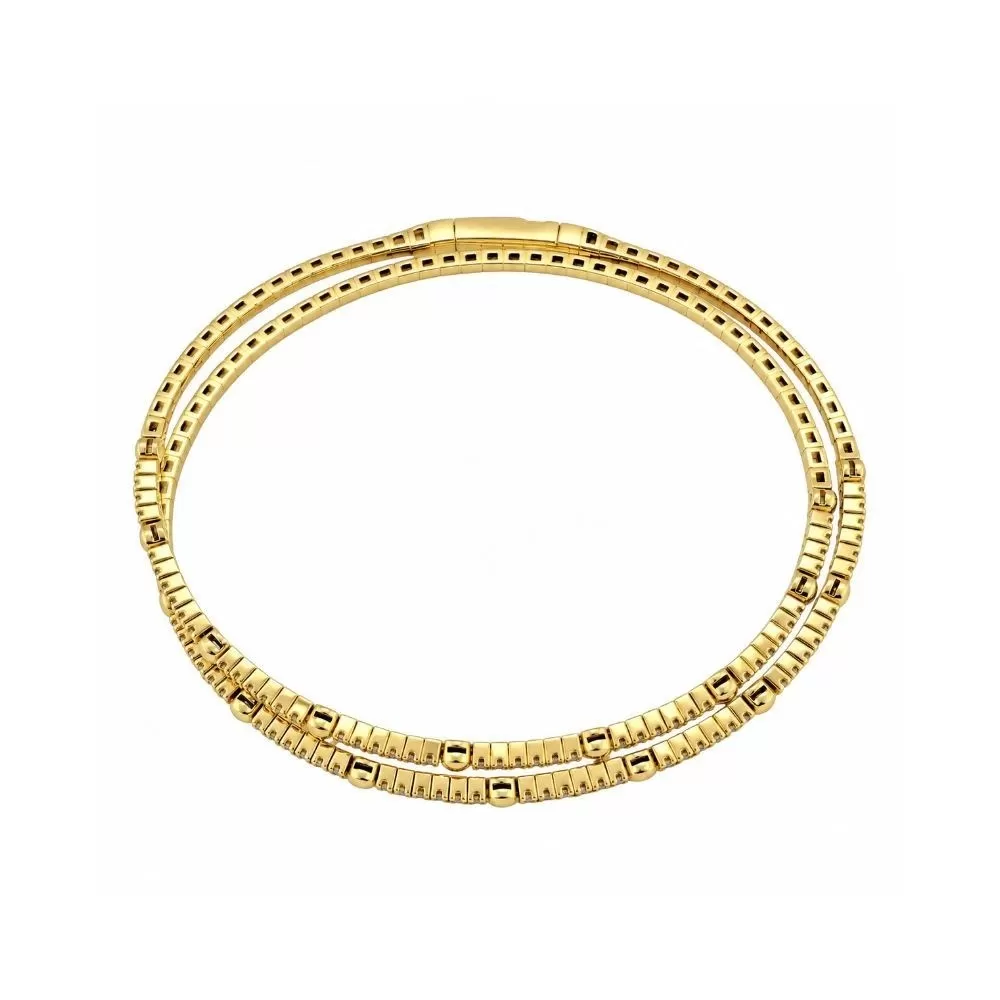 Pulsera en oro amarillo con diamantes talla brillante.