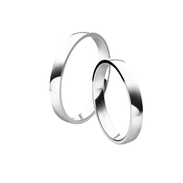Wedding bands in white gold. Thickness: 3 mm. Weight: 5 gm.