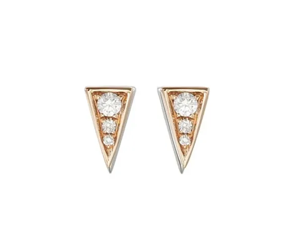 Earrings in rose gold set with brilliant-cut diamonds.