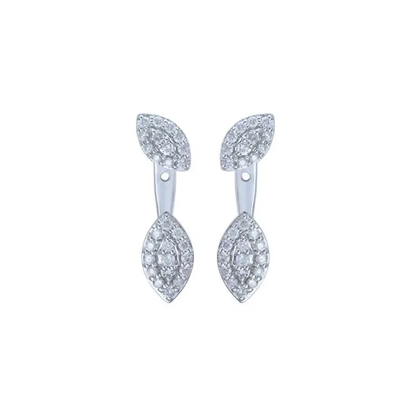 Jacket earrings in white gold set with brilliant-cut diamonds.
