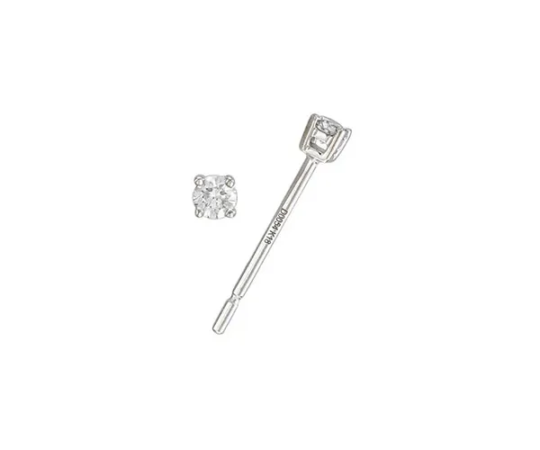 One solitaire earring in white gold set with brilliant-cut diamond (0.16 ct).