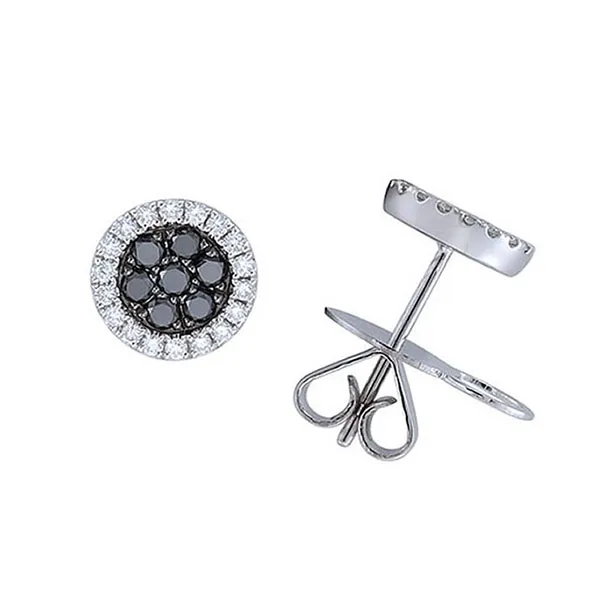 Earrings in white gold set with brilliant-cut Fancy Black diamonds and brilliant-cut diamonds.