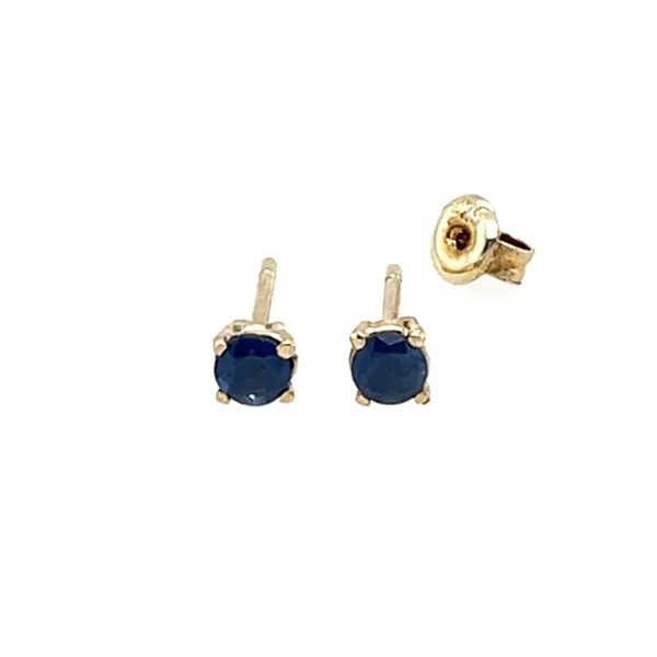 Earrings in yellow gold set with brilliant-cut sapphires.
