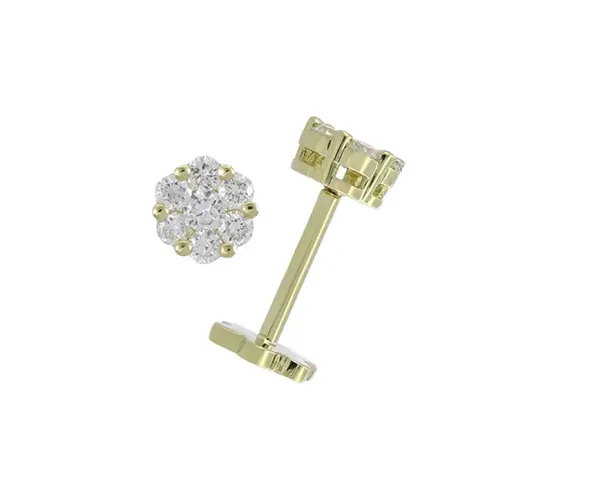 Piercing in yellow gold set with brilliant-cut diamonds.