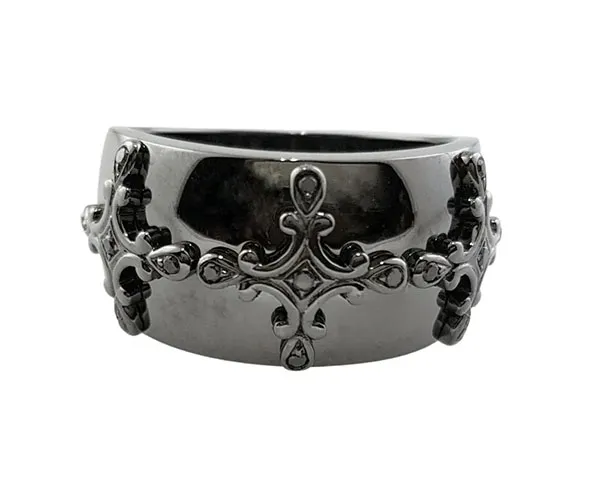 Ring in white gold set with brilliant-cut Fancy Black diamonds.