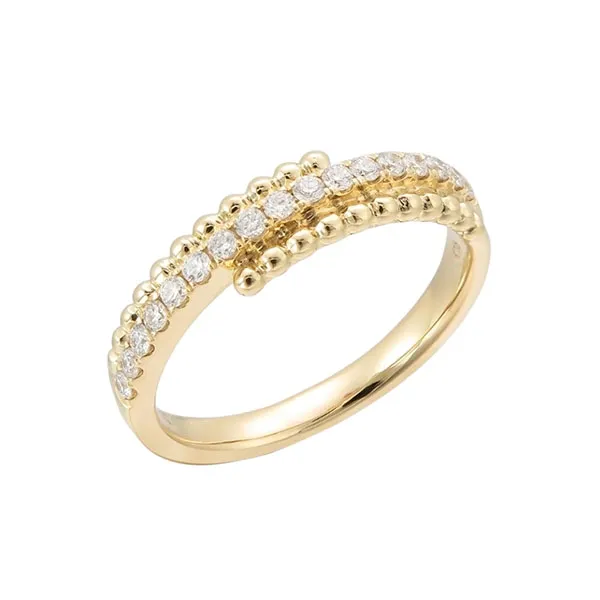 Ring in yellow gold with brilliant-cut diamonds.