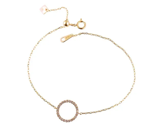 Bracelet en rosa gold set with brilliant-cut diamonds.