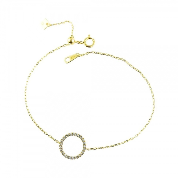 Bracelet en yellow gold set with brilliant-cut diamonds.